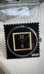 Cadran montre STAMPS Black Dream fond noir et cadre doré
