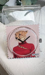 Cadran montre STAMPS Leo Girl motif tête de léopard pull rouge