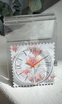 Cadran montre STAMPS Scarlett fleurs pastel sur fond blanc