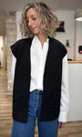 Gilet sans manches gris foncé femme vu de face