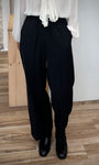 Pantalon NOBLESSE noir fluide avec poches italiennes