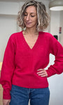 Pull MAGGY rose vu de face sur mannequin