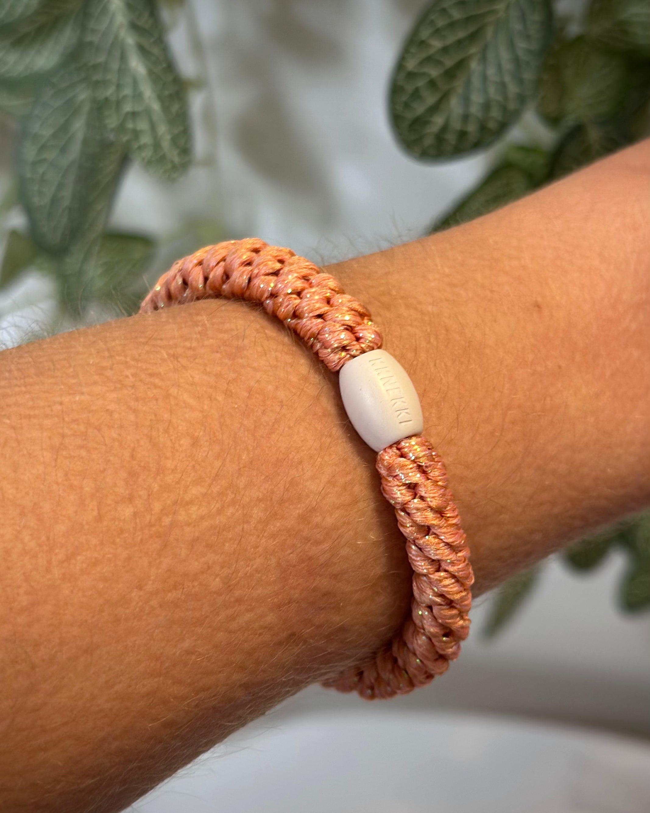 Élastique cheveux KKNEKKI – Pêche Pailleté