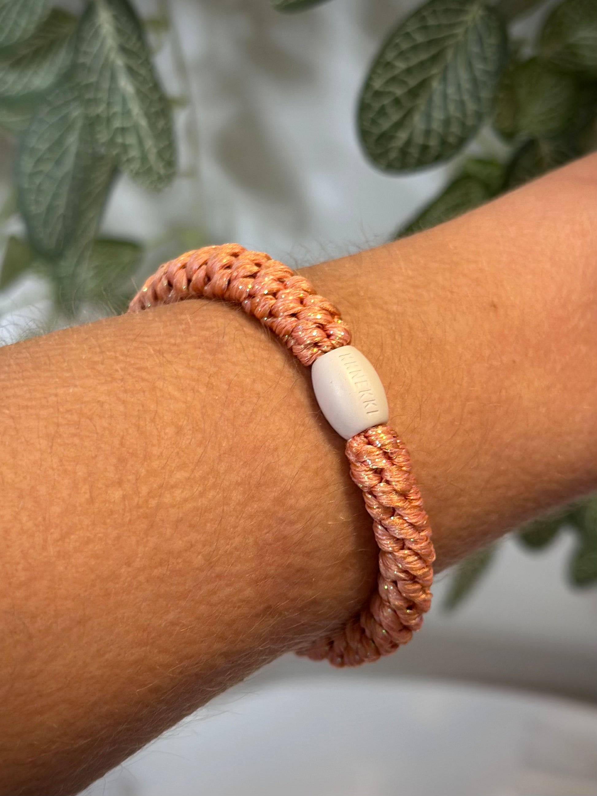 Élastique cheveux KKNEKKI – Pêche Pailleté