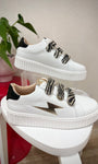 Baskets plateforme blanches Vanessa Wu modèle Maggie Zèbre