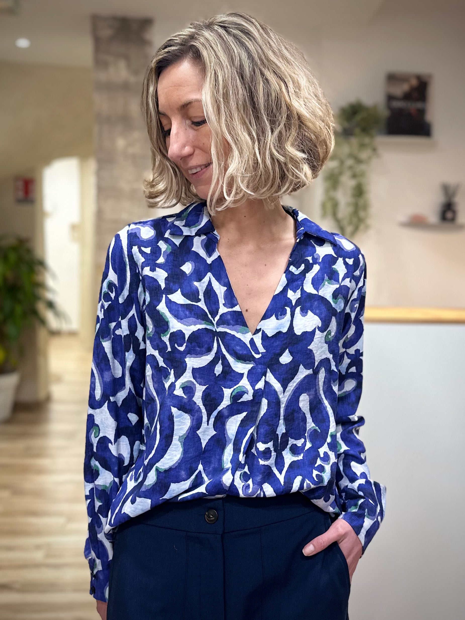 Blouse femme imprimée graphique coupe ample