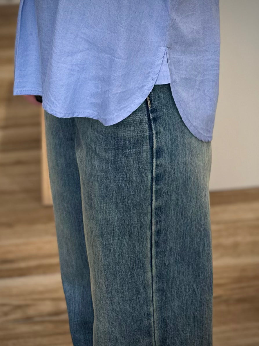 Détail côté blouse Jett bleu clair