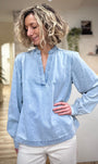Blouse VALORY en denim sky blue vue de face