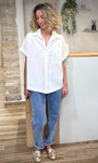 Look élégant simple blouse coton ivoire