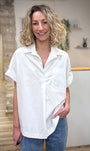 Blouse col chemise en V femme élégante