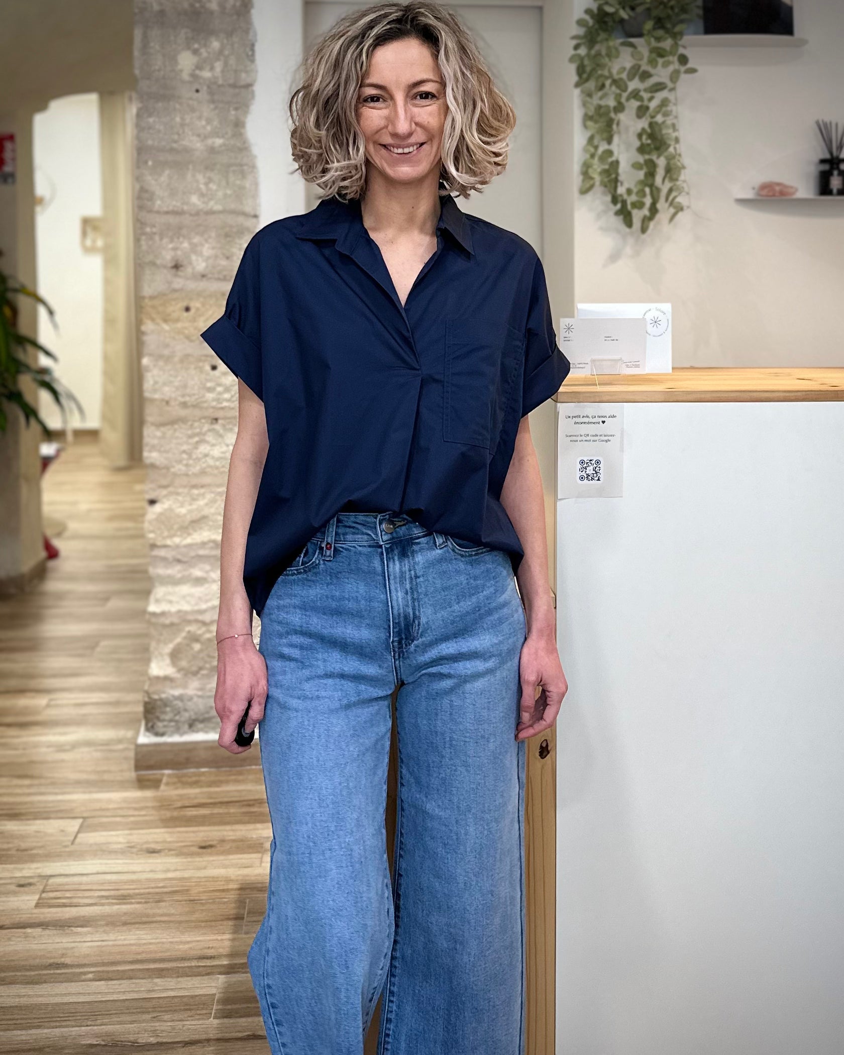 Blouse oversize marine look casual chic