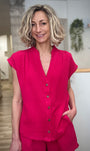 Blouse gaze de coton légère coloris fuchsia 