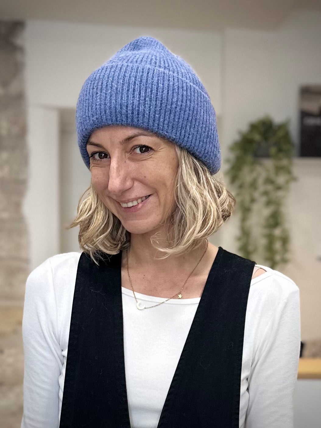 Bonnet cosy bleu jean