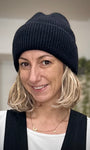 Bonnet maille côtelée noir