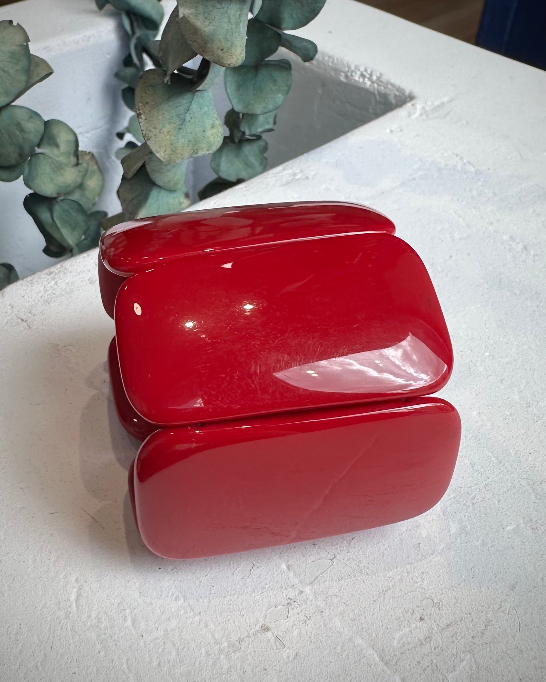 Bracelet STAMPS Belta Oval rouge en résine