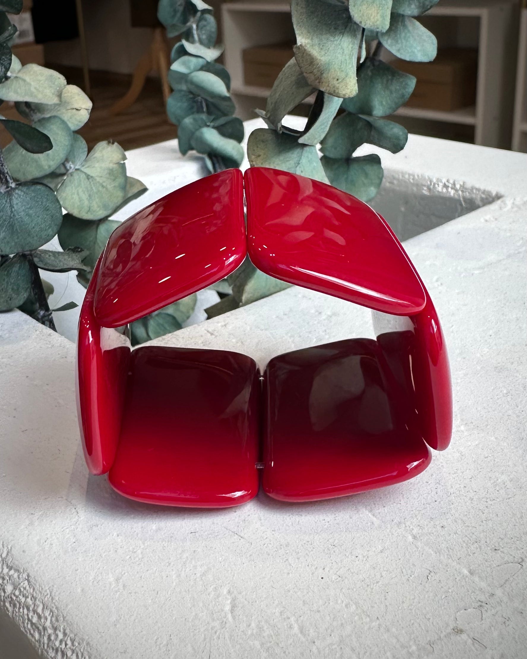 Bracelet STAMPS Belta Oval rouge bijou fantaisie