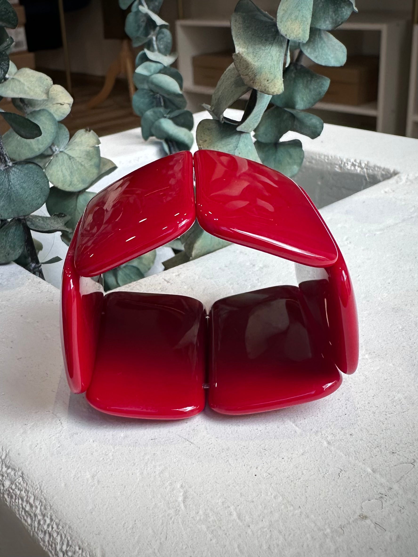 Bracelet STAMPS Belta Oval rouge bijou fantaisie