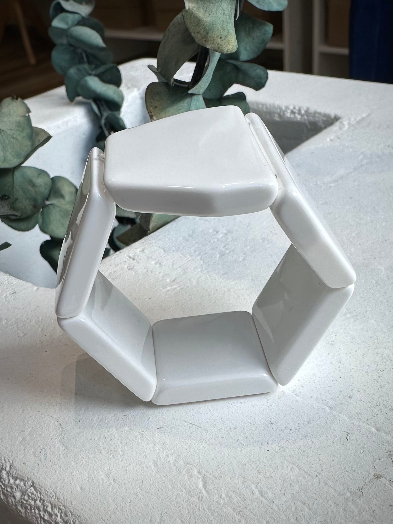 Vue latérale du bracelet Belta-Y Blanc
