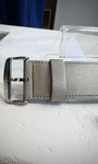 Bracelet cuir et satin argenté STAMPS
