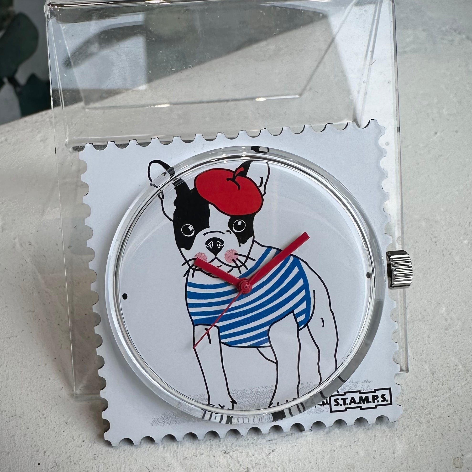 Cadran montre STAMPS Chérie bouledogue marinière 
