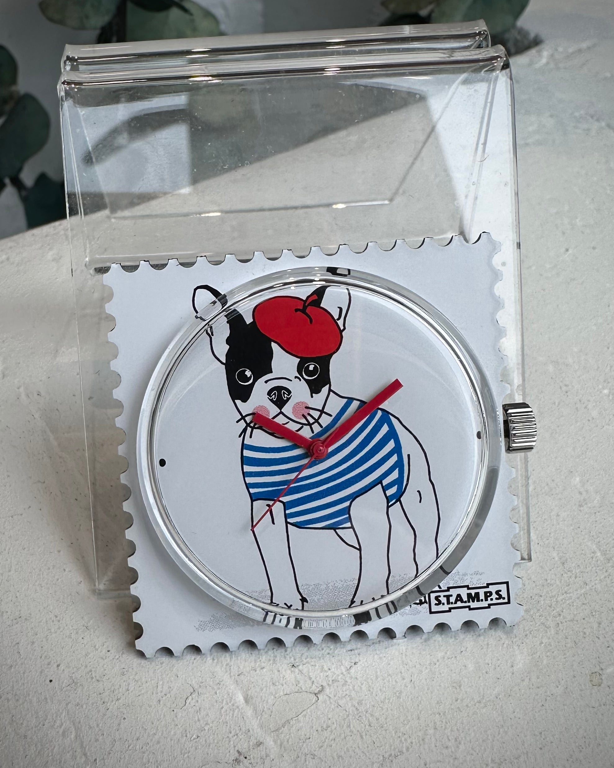 Cadran montre STAMPS Chérie bouledogue marinière 