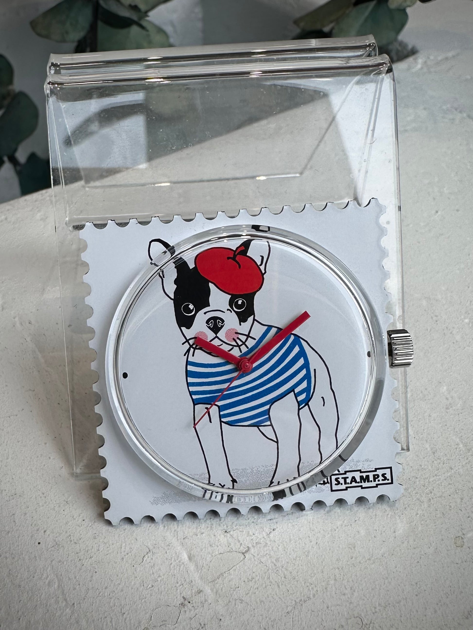 Cadran montre STAMPS Chérie bouledogue marinière 