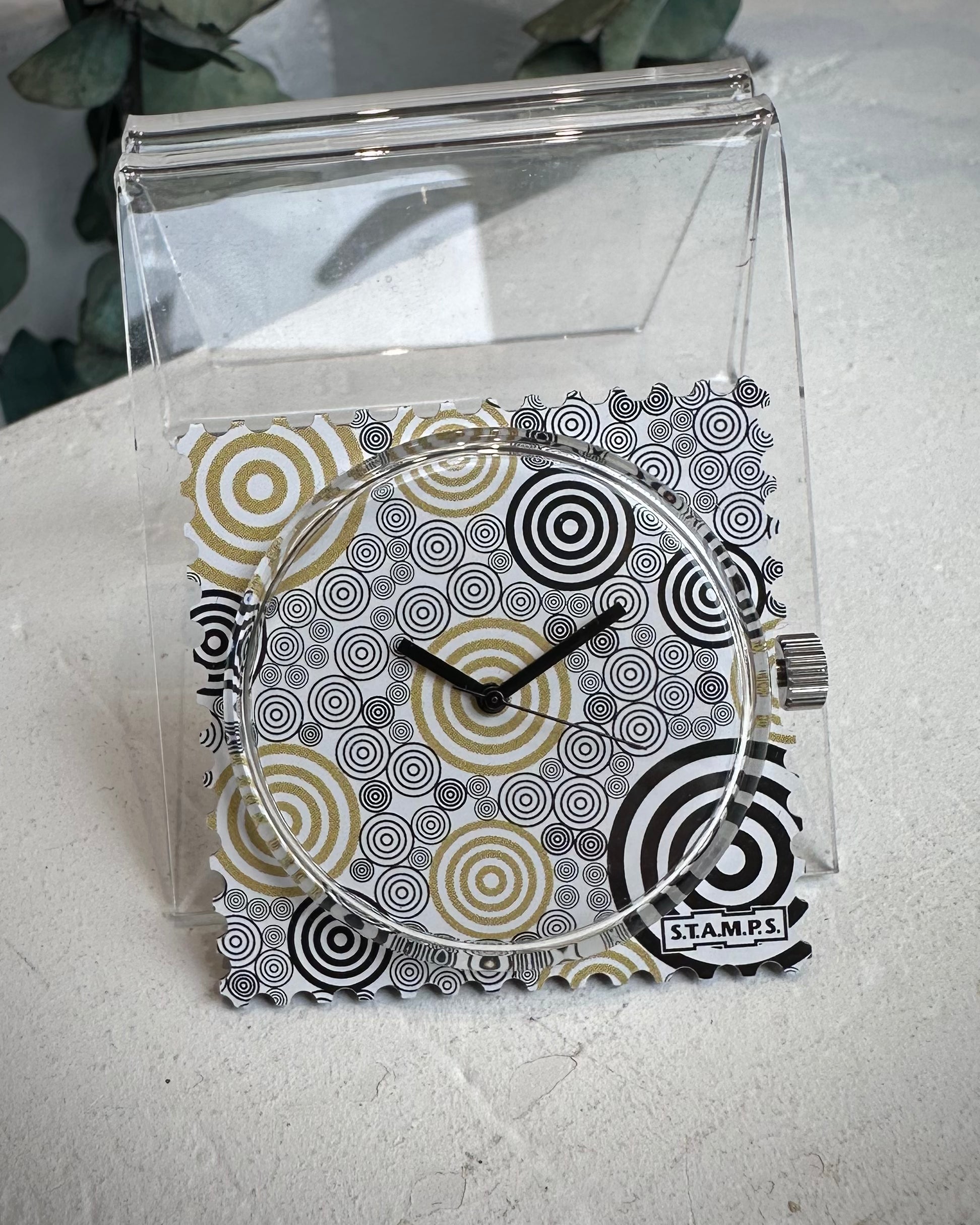 Cadran montre STAMPS Circle Game motif cercles noir et or 