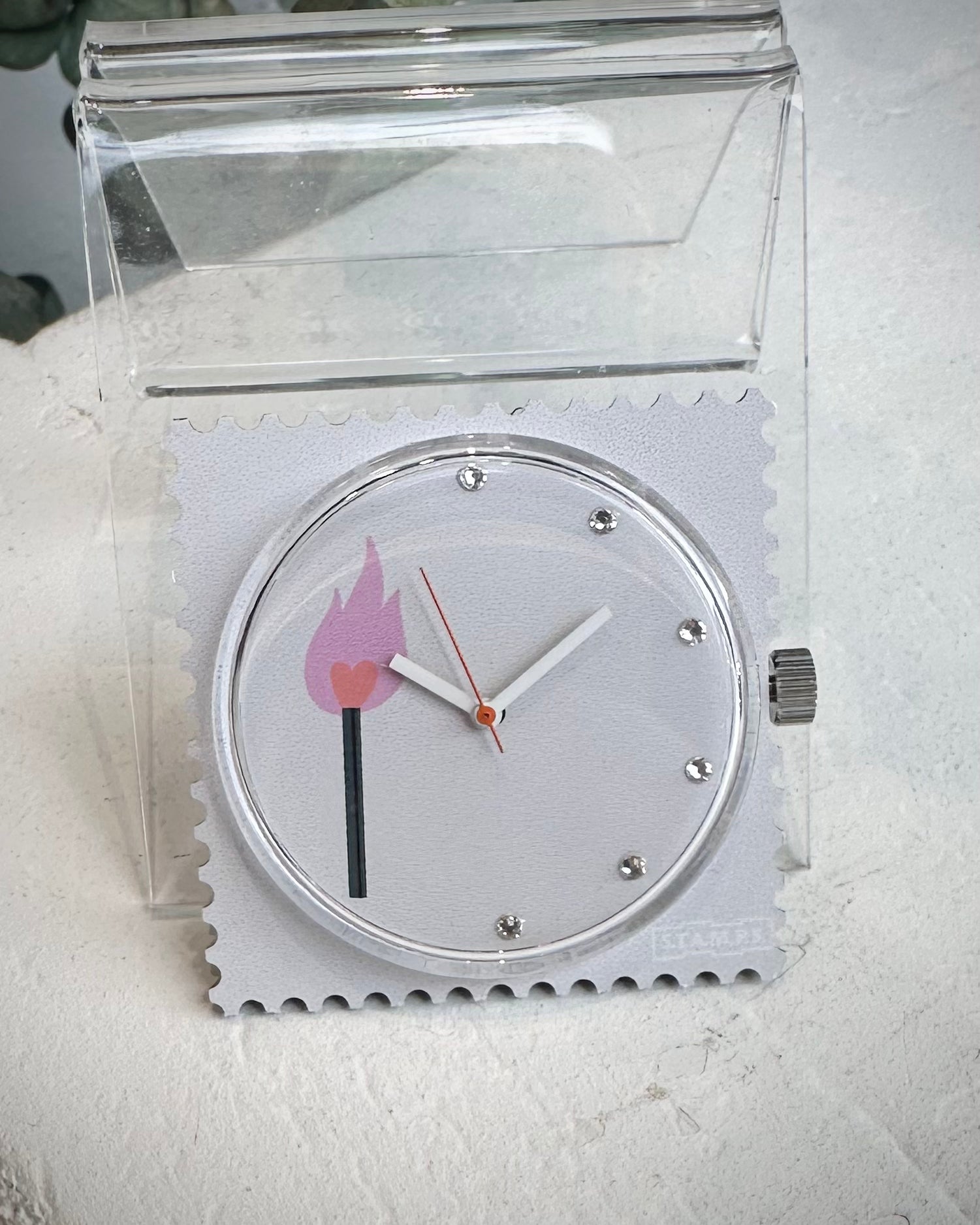 Cadran montre STAMPS Diamond Flame avec cristaux argentés
