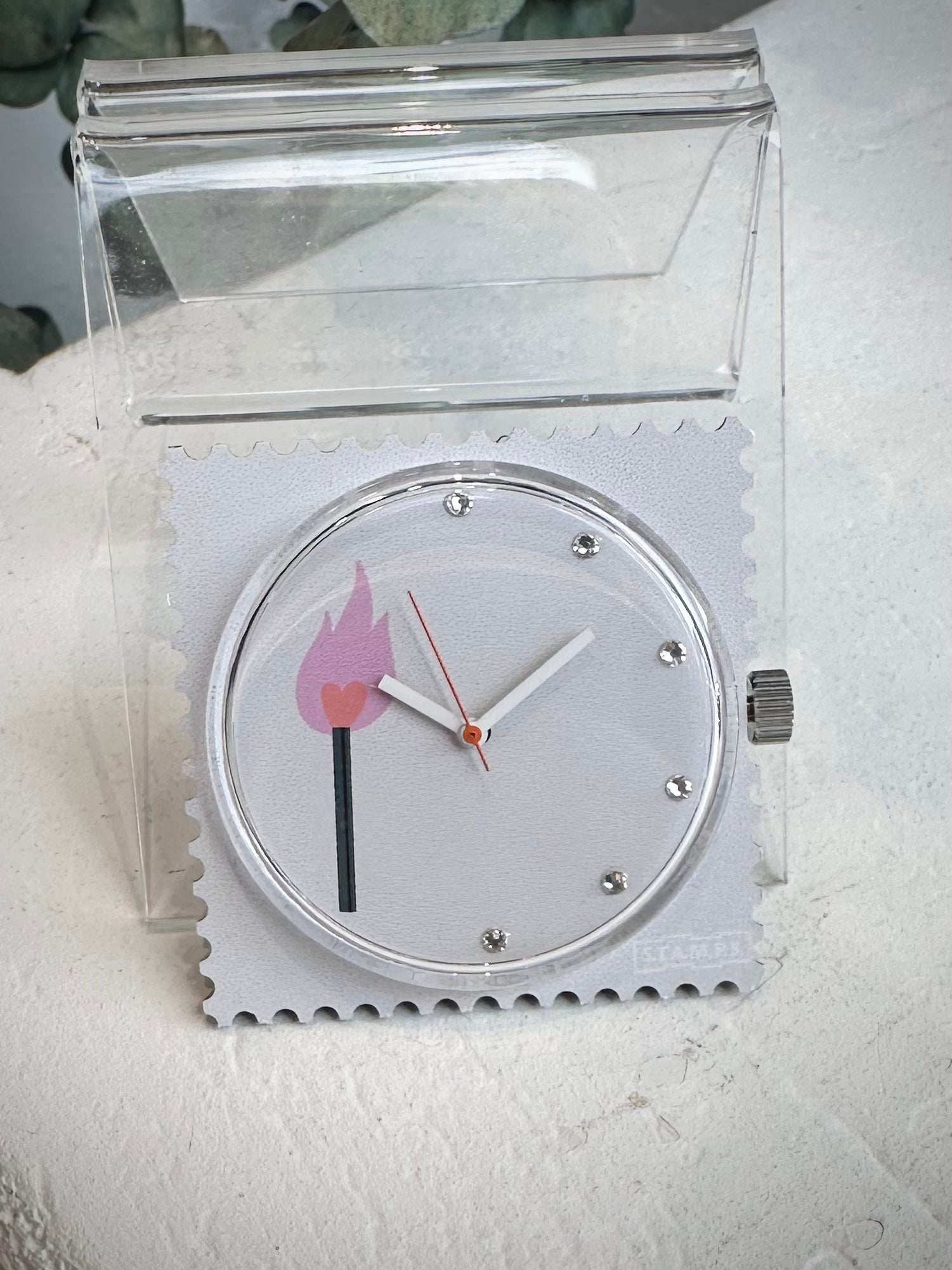 Cadran montre STAMPS Diamond Flame avec cristaux argentés
