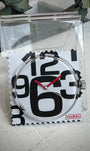 Cadran montre STAMPS In Good Time typographie noir blanc 