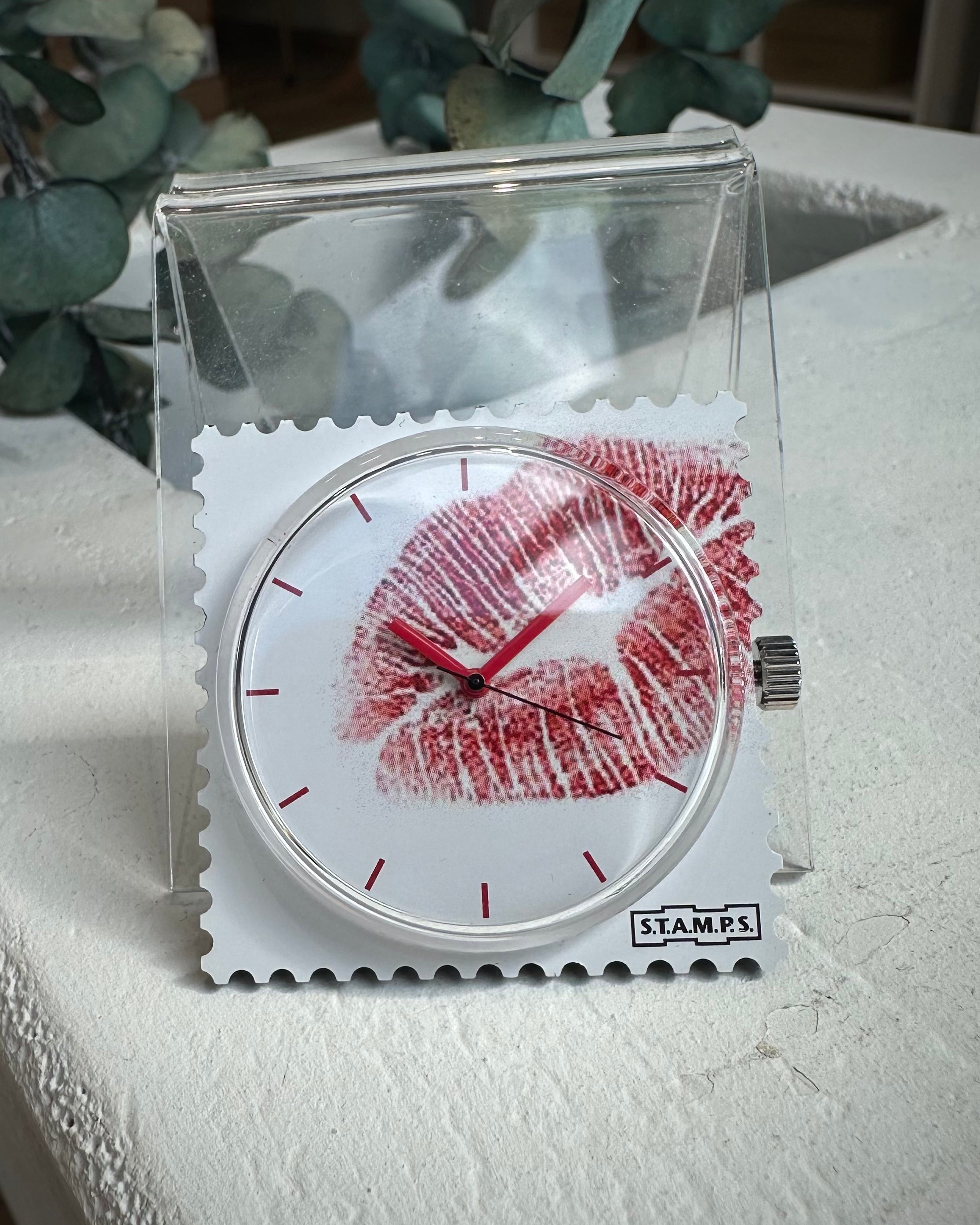 Cadran montre STAMPS Kiss Me motif bouche rouge