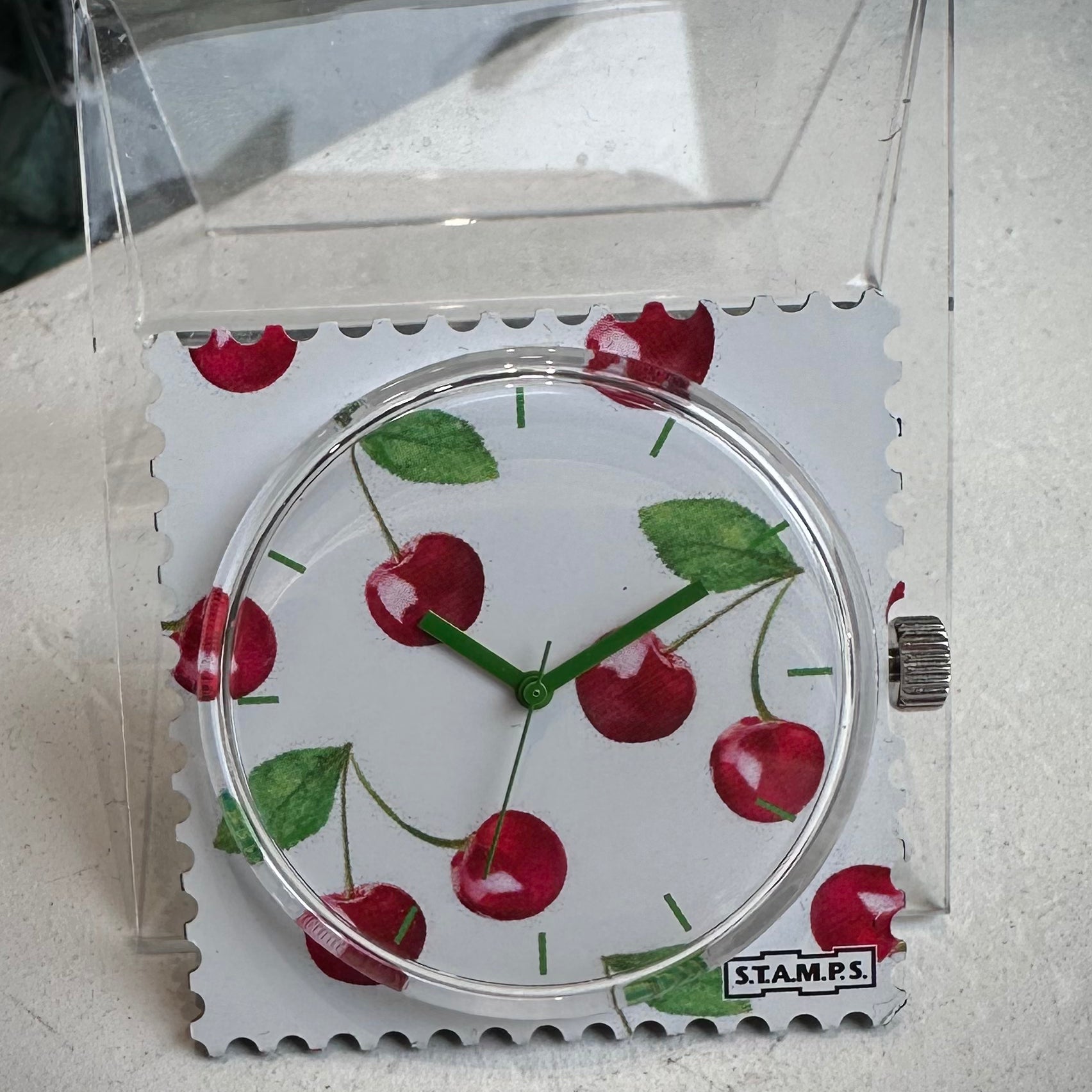 Cadran montre STAMPS Merry Cherry motif cerises rouges 