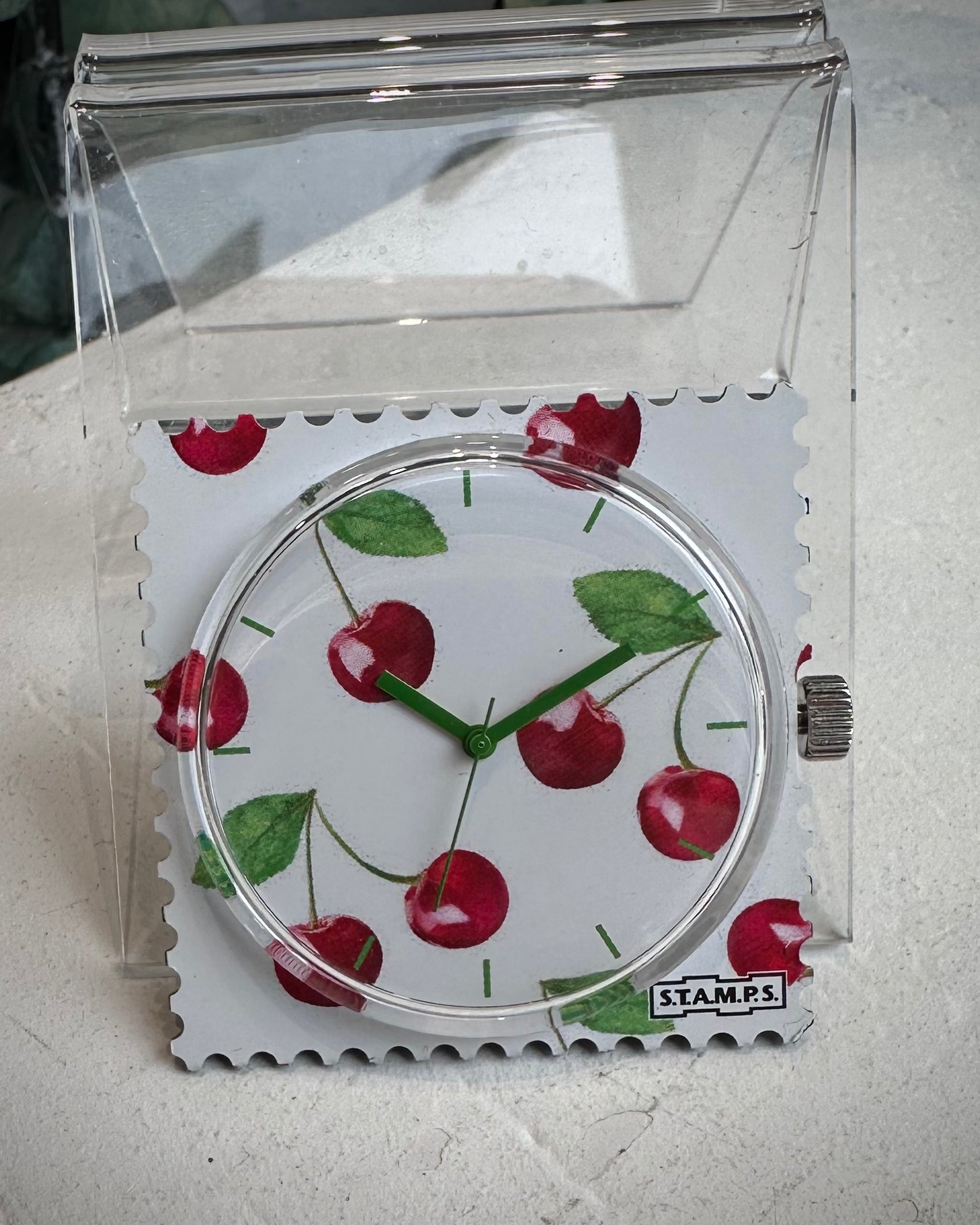 Cadran montre STAMPS Merry Cherry motif cerises rouges 
