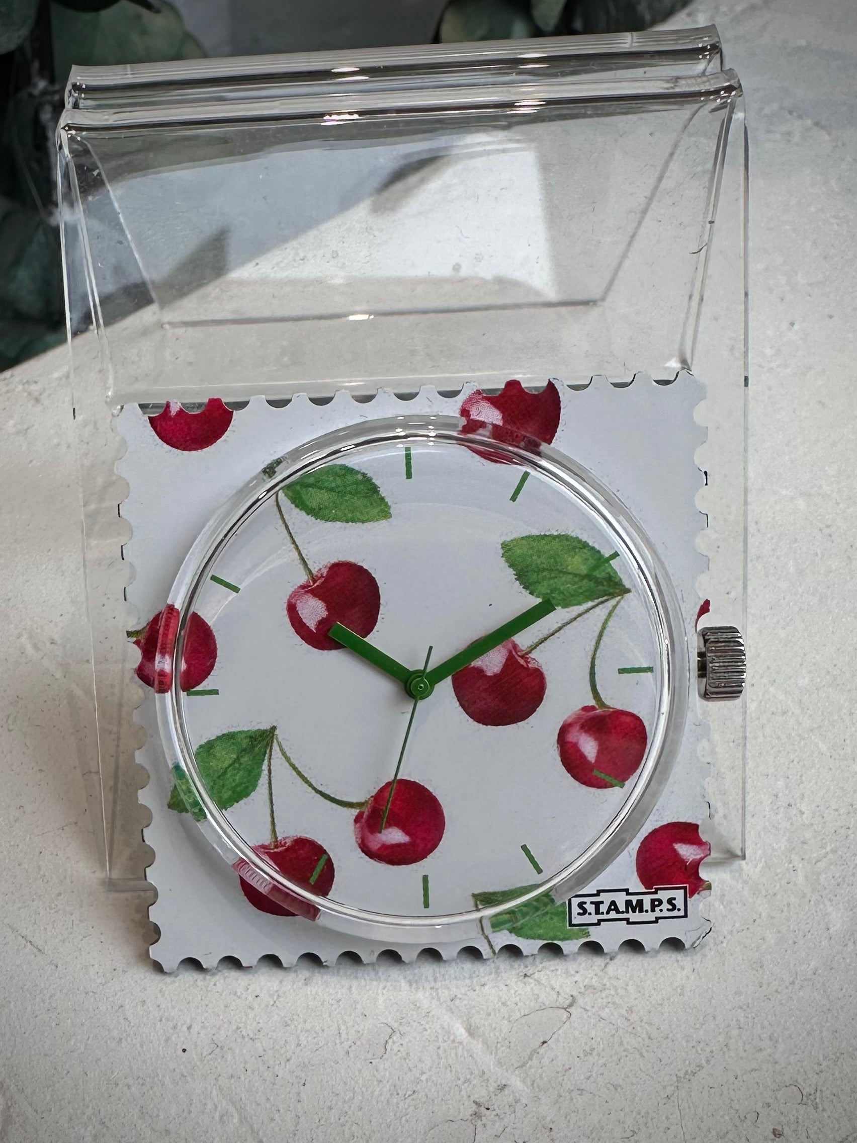Cadran montre STAMPS Merry Cherry motif cerises rouges 