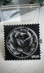Cadran montre STAMPS Mystic Garden rose noir et blanc 
