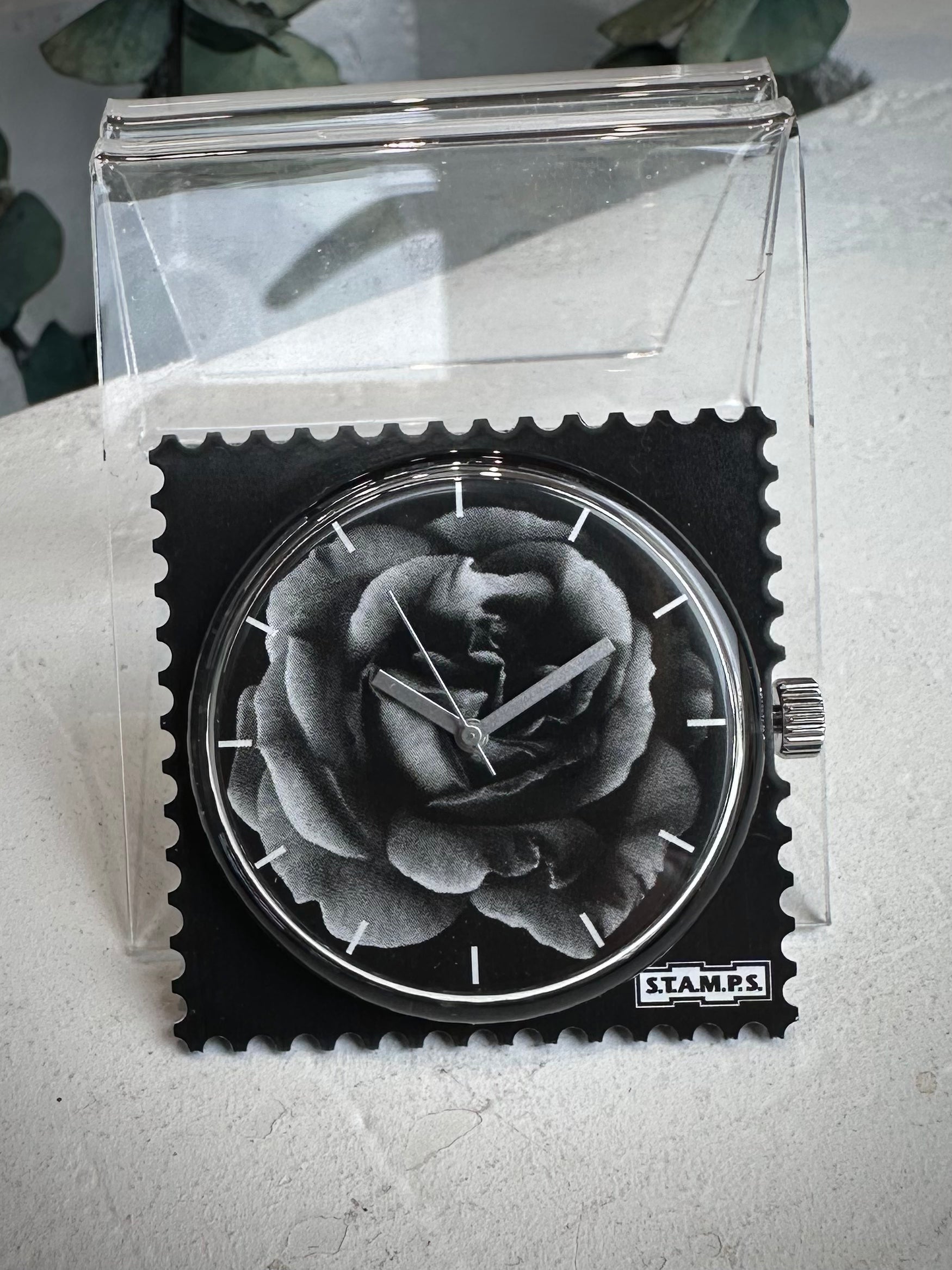 Cadran montre STAMPS Mystic Garden rose noir et blanc 