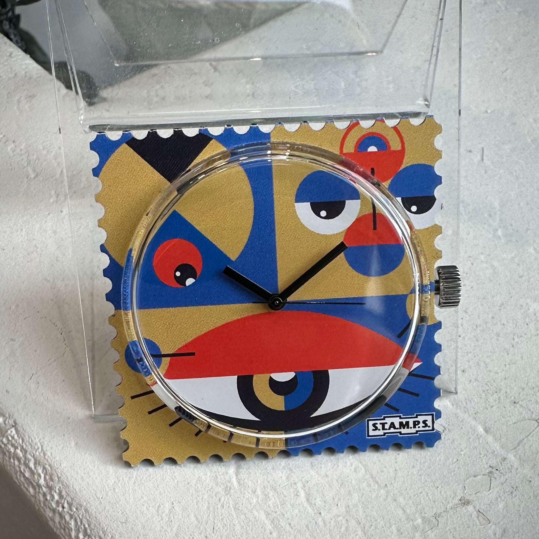 Cadran montre STAMPS Open Eyes multicolore fond blanc