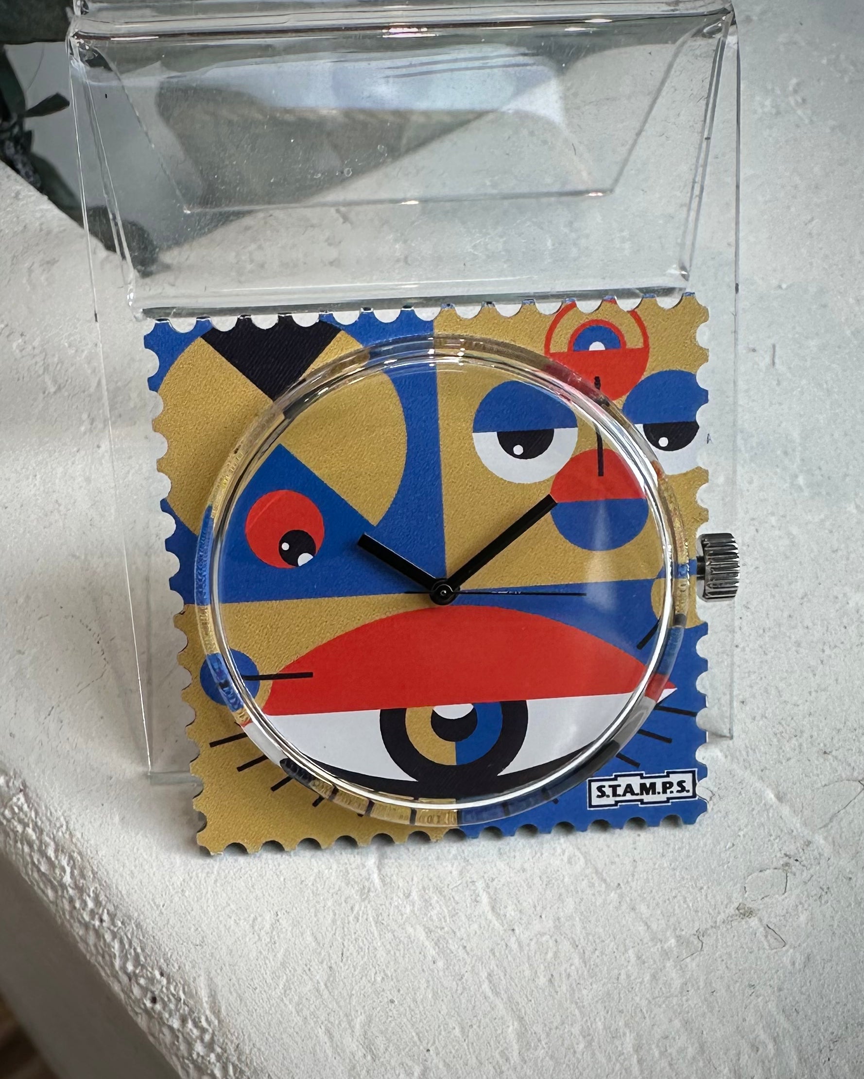 Cadran montre STAMPS Open Eyes multicolore fond blanc