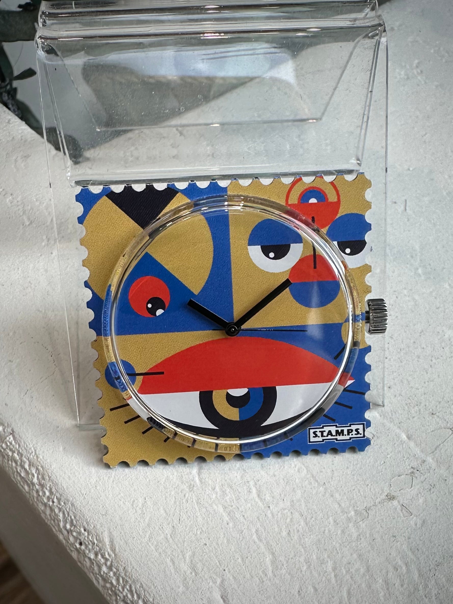 Cadran montre STAMPS Open Eyes multicolore fond blanc