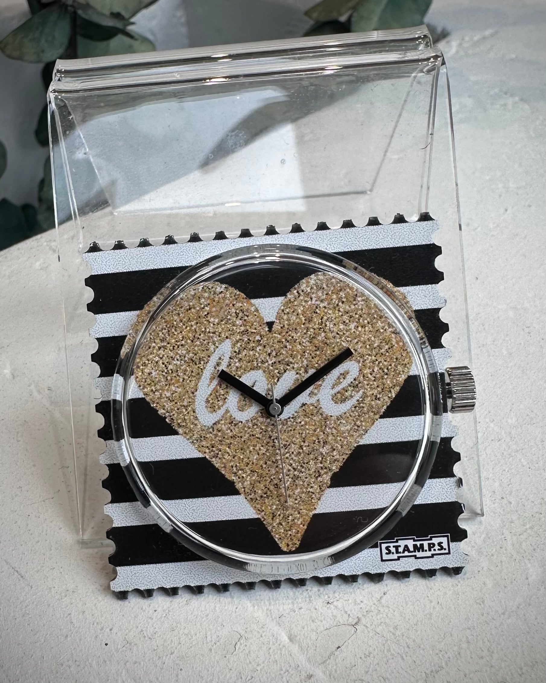 Cadran montre STAMPS Shiny Love cœur doré scintillant 