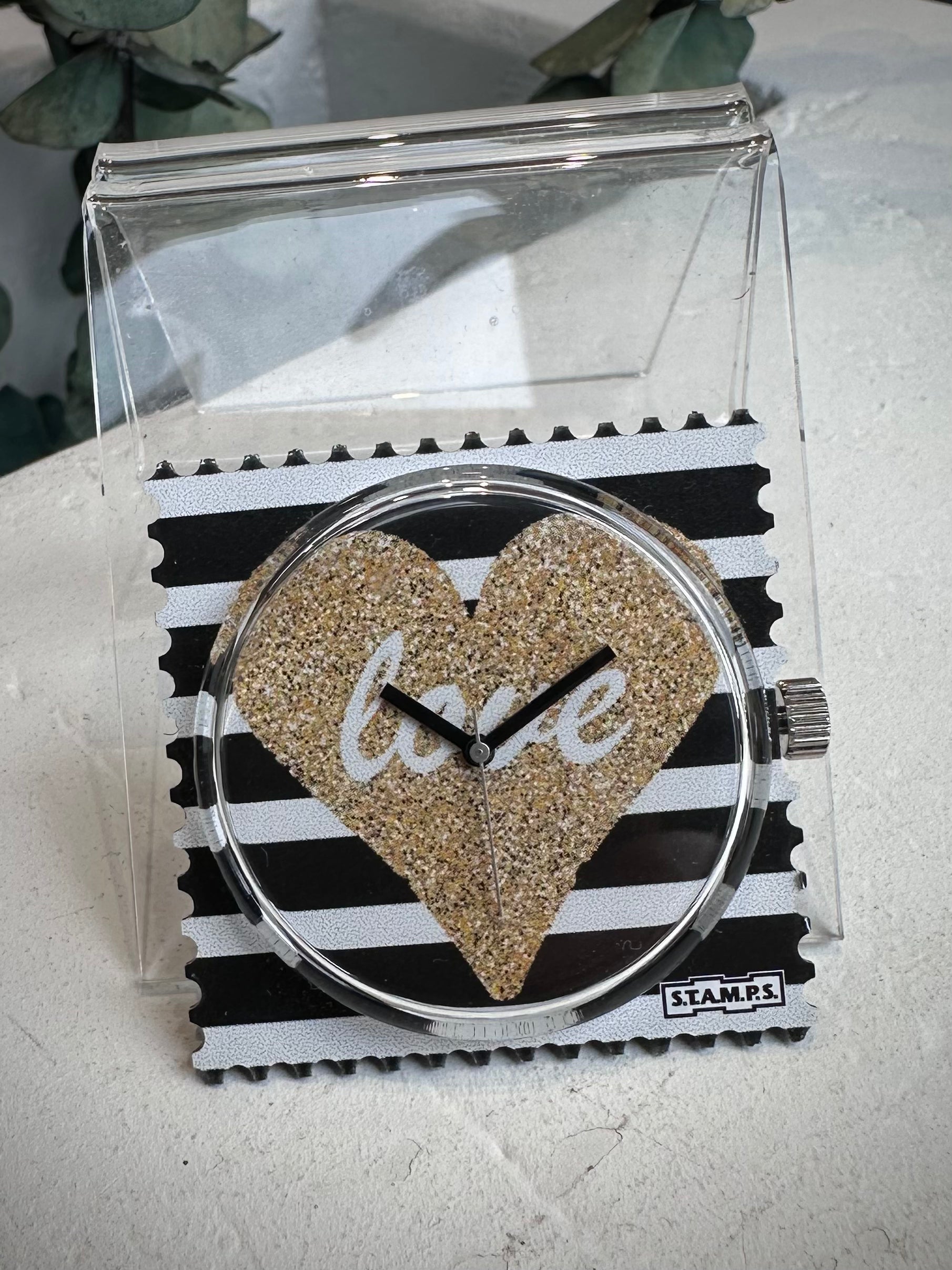 Cadran montre STAMPS Shiny Love cœur doré scintillant 