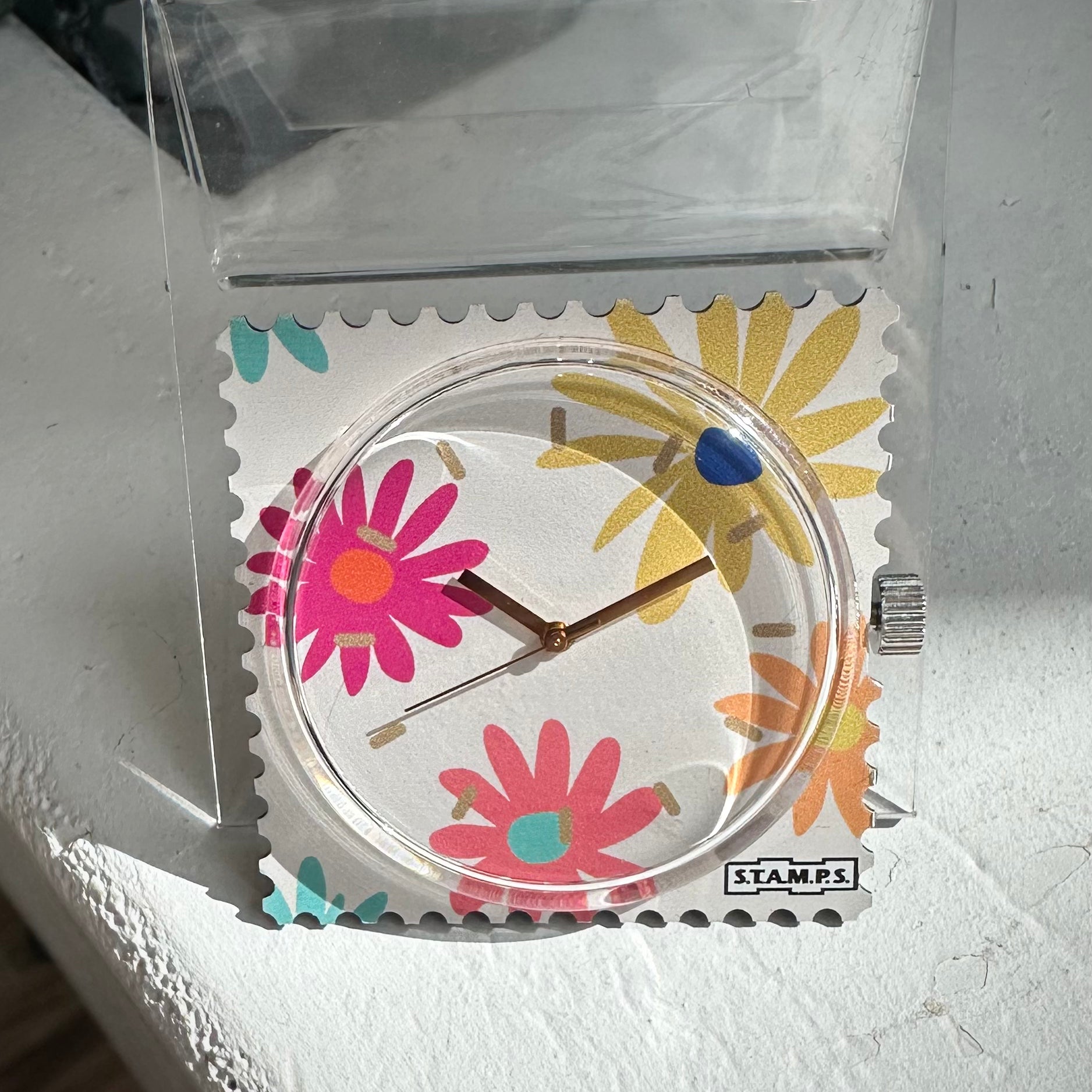 Cadran montre STAMPS Summer Field fleurs multicolores fond beige