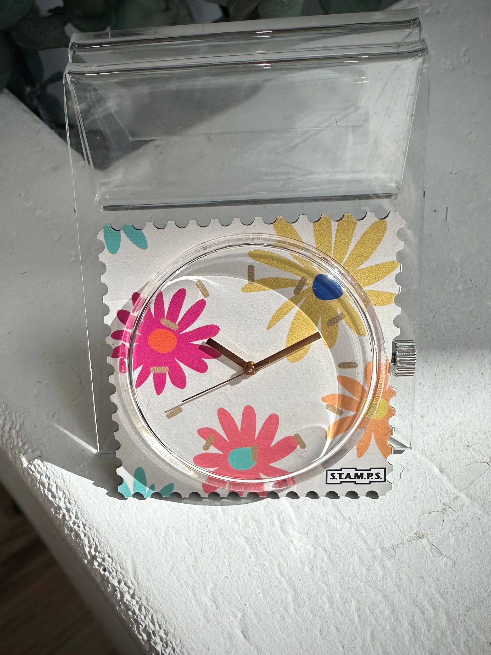 Cadran montre STAMPS Summer Field fleurs multicolores fond beige