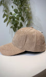 Vue de profil casquette femme beige Luna