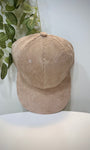 Texture velours douce casquette beige Luna