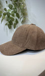 Vue latérale casquette femme marron