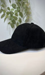 Vue latérale casquette femme noir