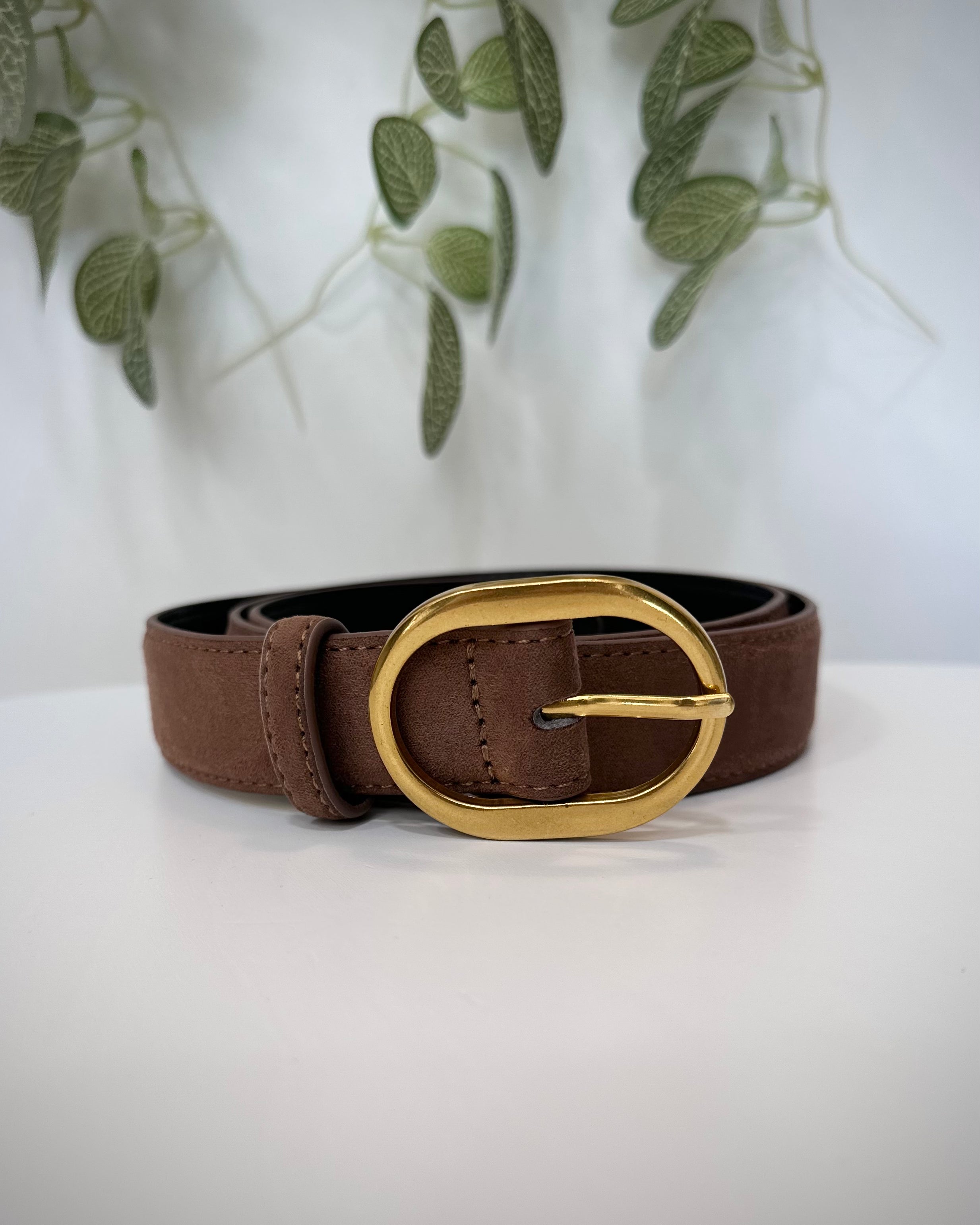 accessoire mode automne femme ceinture suédine marron