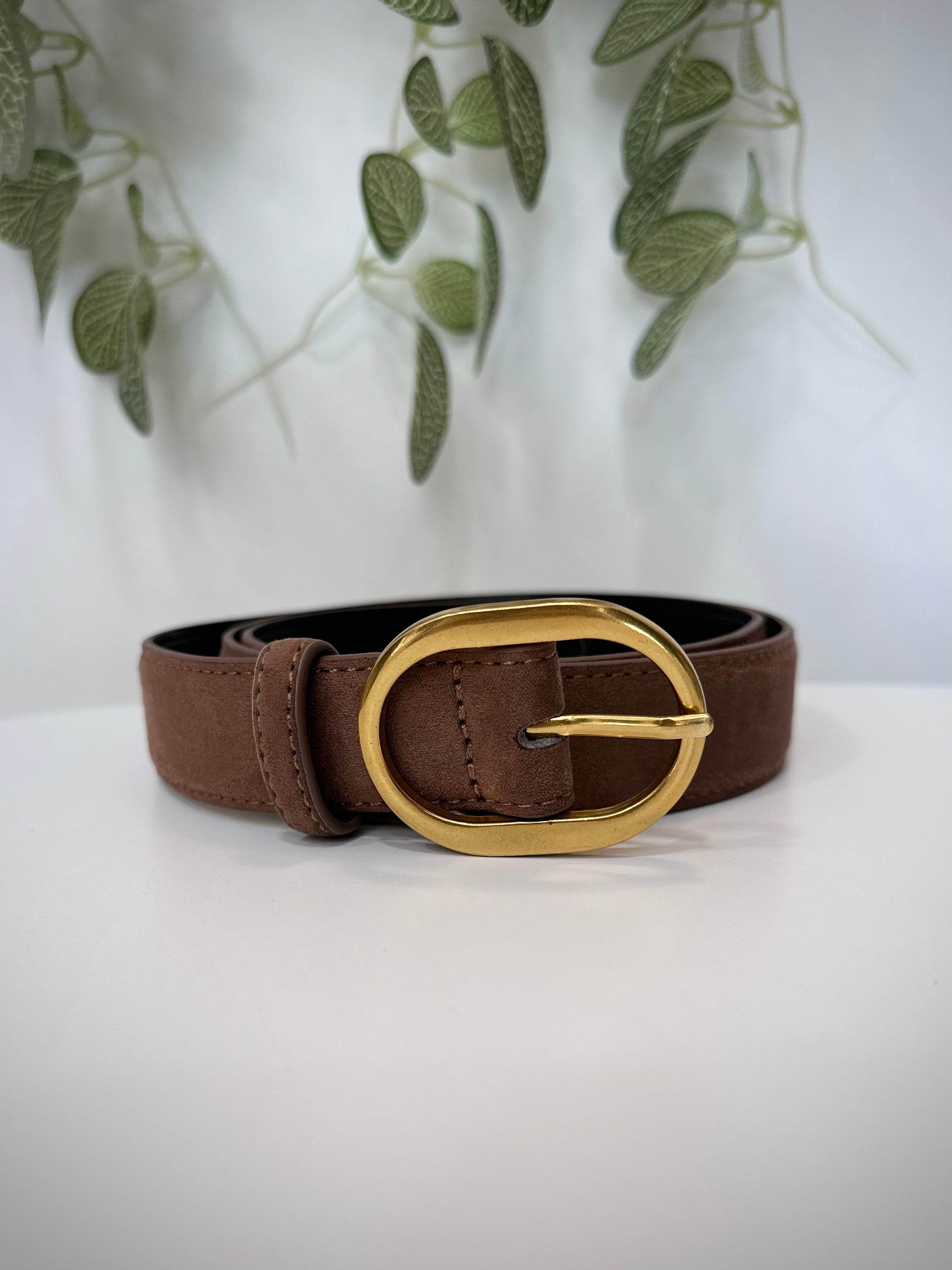 accessoire mode automne femme ceinture suédine marron