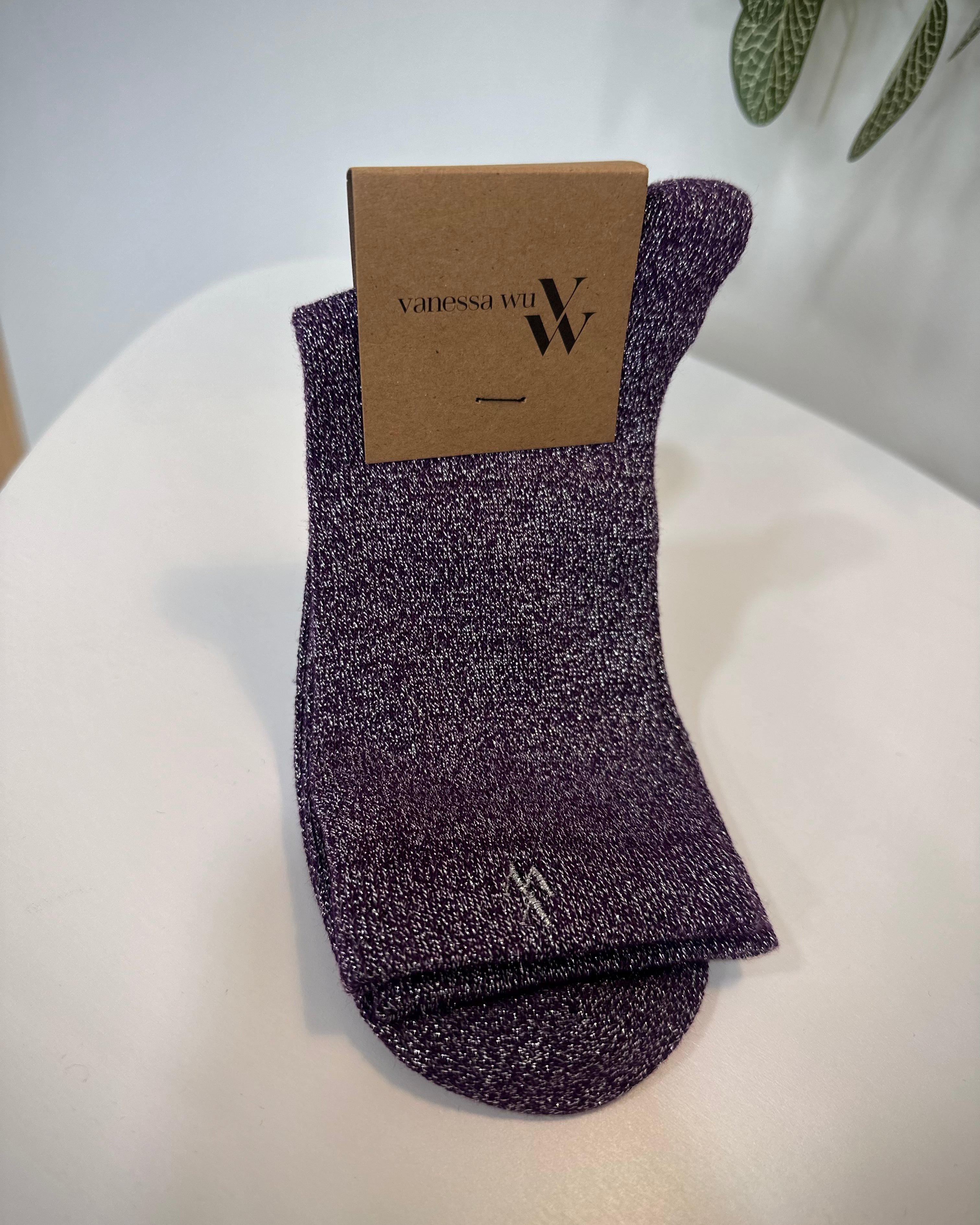Chaussettes femme violet brillant pour tenue élégante